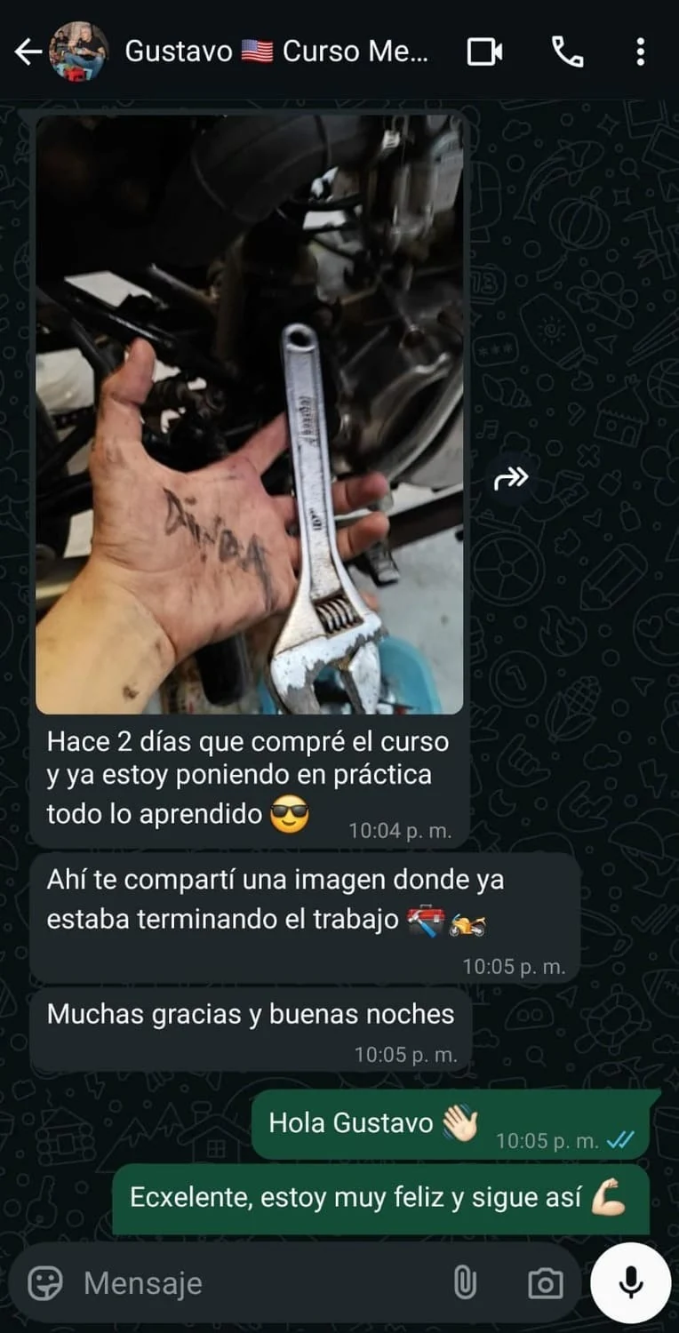 Captura auténtica de conversación de Gustavo aplicando el aprendizaje